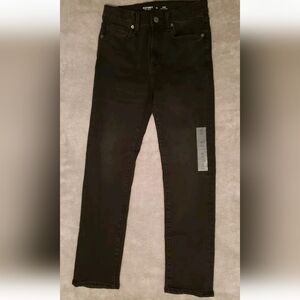 NWOT Old Navy 360 Degree Stretch Black Denim Straight Leg Boys Jean Size 12 Slim